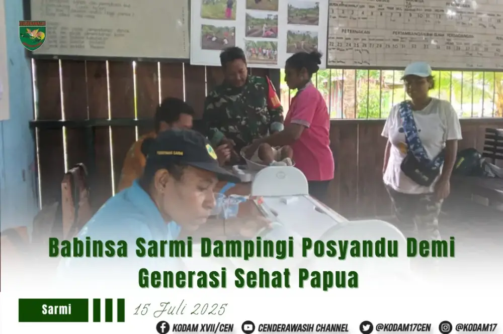 Babinsa Sarmi Dampingi Posyandu Demi Generasi Sehat Papua